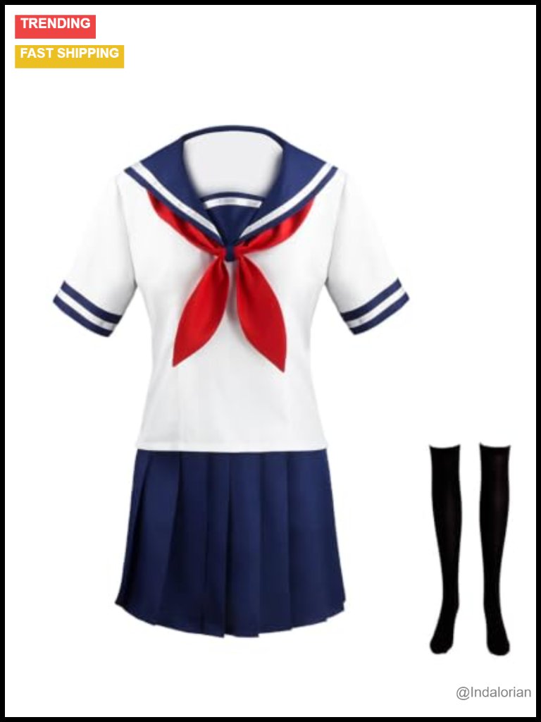 Japanese Style Sailor School Uniform Costume Set Top Skirt Socks